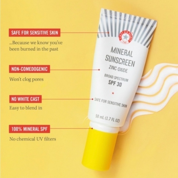 New! First Aid Beauty Mineral Sunscreen Zinc Oxide Broad Spectrum SPF 30 FULL Sz - Picture 2 of 8